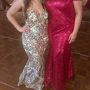 Sparkle Sequined Gold Prom Dress